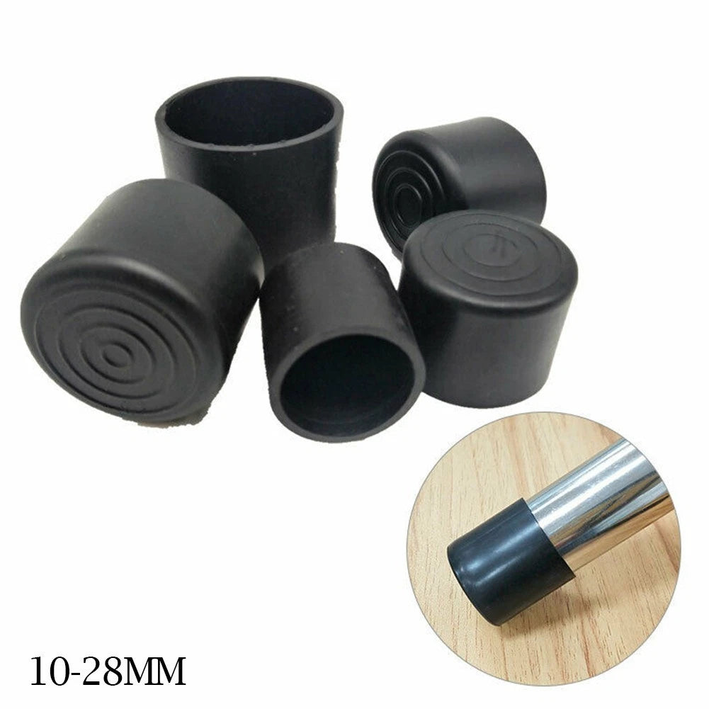 20pcs Chair Leg Caps Floor Protectors - Black Rubber Covers