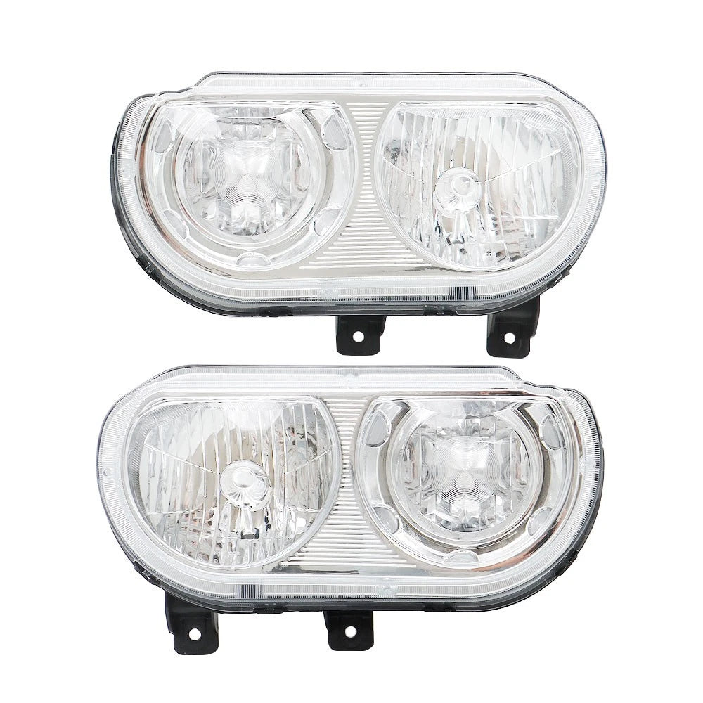 Set of 2 Clear Headlamps for Dodge Challenger (2008-2014)