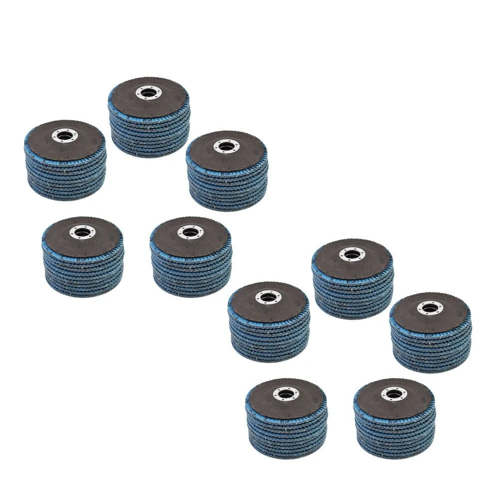 Pack of 100 Zirconia Flap Discs 4.5''x7/8'' 40 Grit for Sanding Grinding