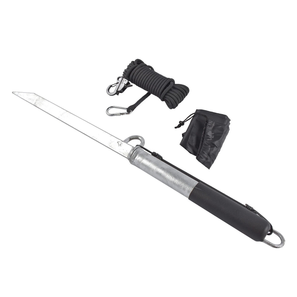 32in Sand Spike Boat Anchor Pole with 50ft Anchor Line for Boats