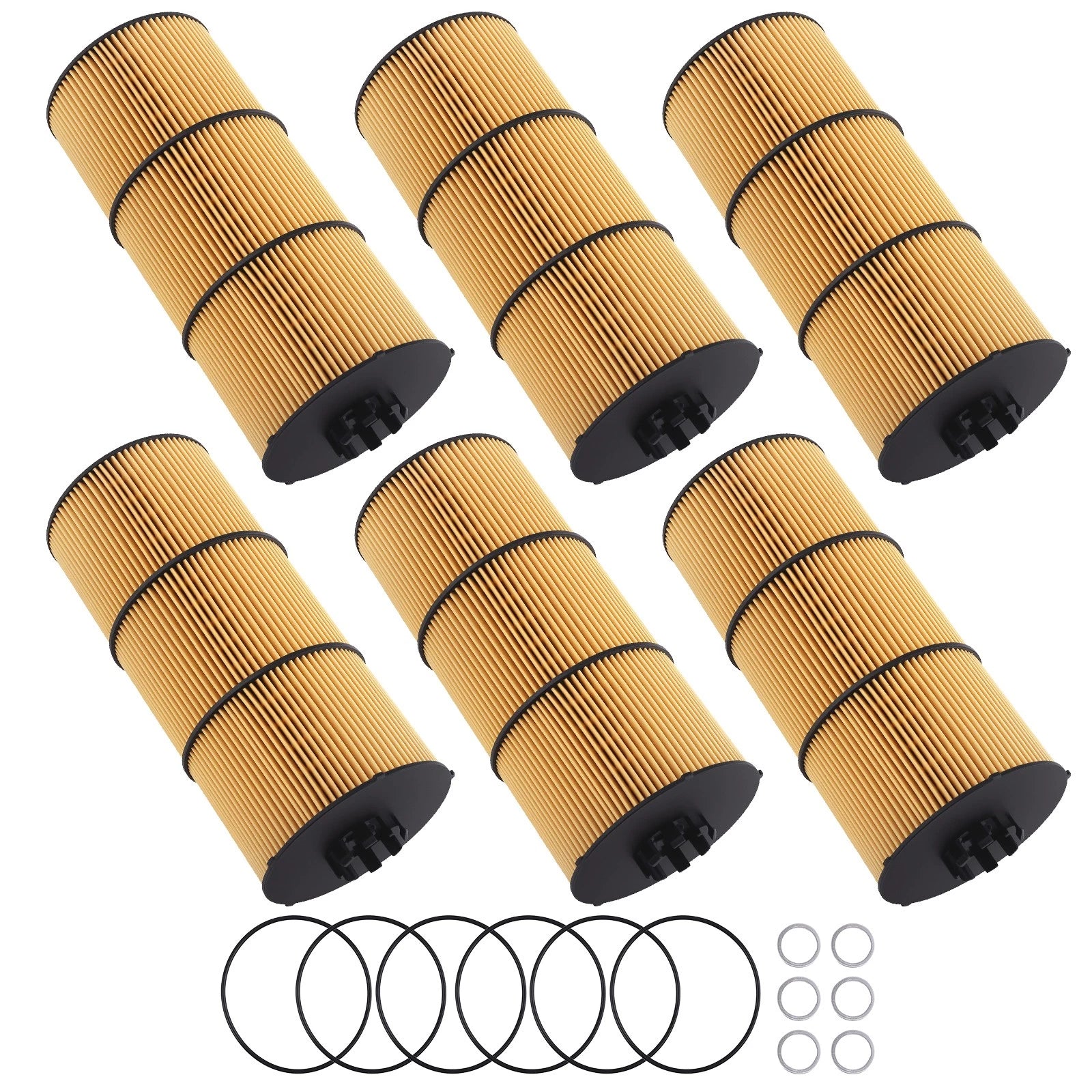 Engine Oil Filter Kit for Detroit Diesel Western Star (6-Pack)