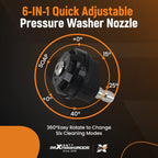 6 in 1 Adjustable Nozzle for Pressure Washer 4500 PSI Quick Connect