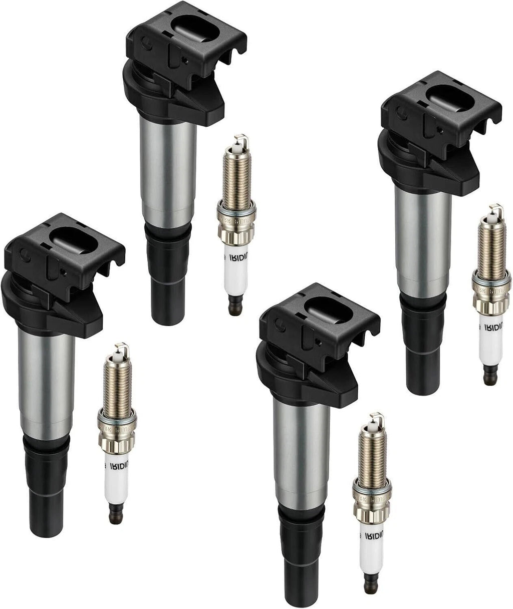 Set of 4 UF598 Ignition Coil Pack & Spark Plug Kit for Mini Cooper Peugeot 1.6L (2007–2016)