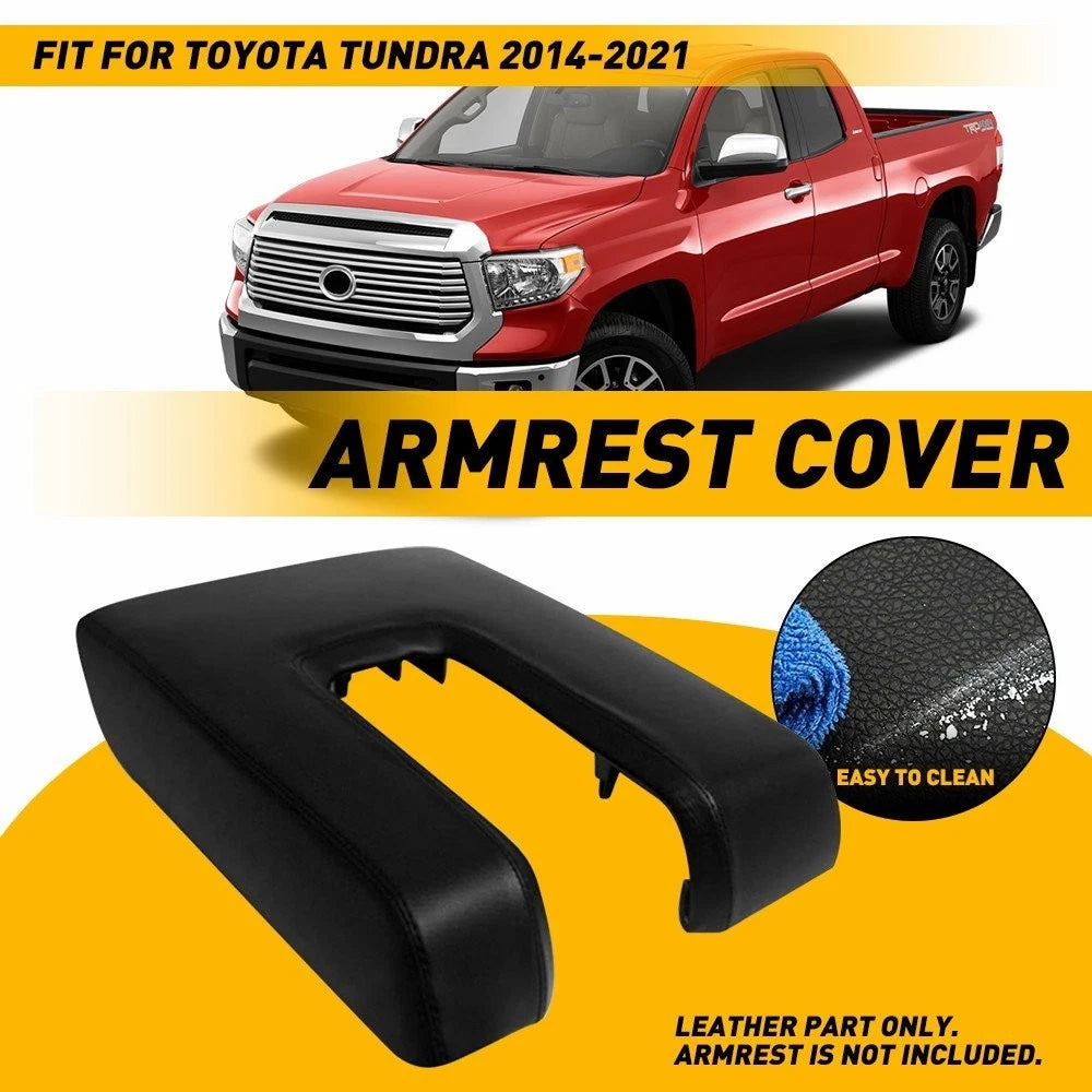 Console Lid Armrest Cover for Toyota Tundra (2014–2021) Black Leather