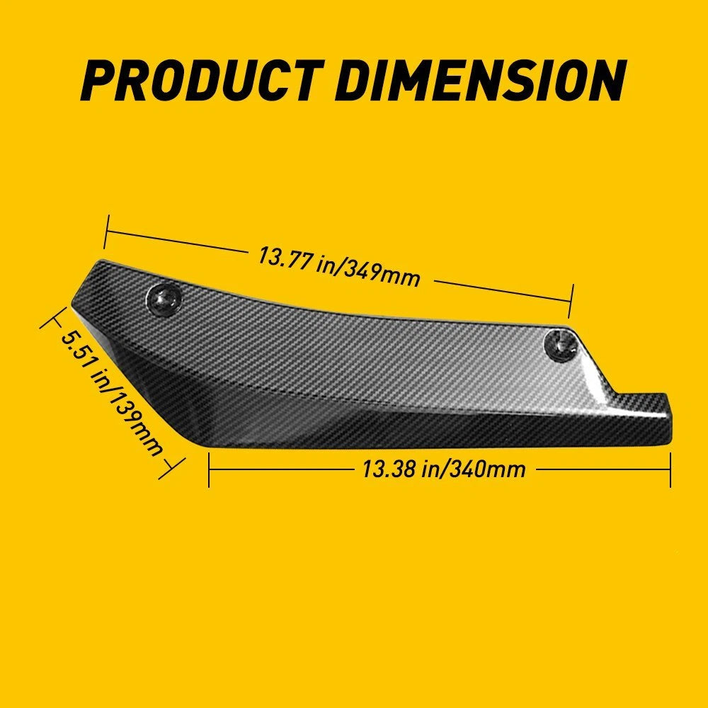 2X Carbon Fiber Rear Bumper Lip Diffuser for Car