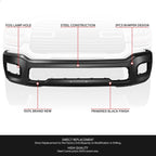 OE Style Front Bumper for Ram 2500 3500 (2019–2024) W/Foglight Holes, Black Steel