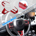 3 Pcs Red Steering Wheel Cover Trim for Toyota Corolla (2020–2022)