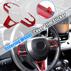 3 Pcs Red Steering Wheel Cover Trim for Toyota Corolla (2020–2022)