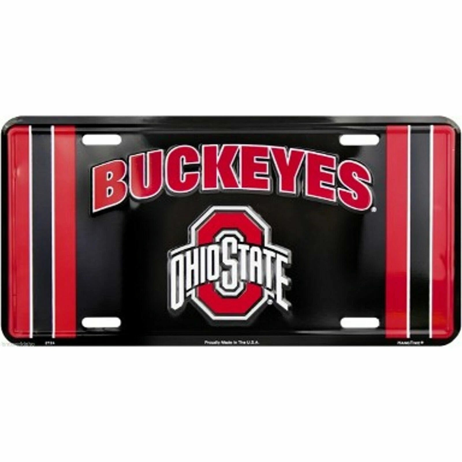 Ohio State Buckeyes Embossed Metal License Plate Tag 6x12