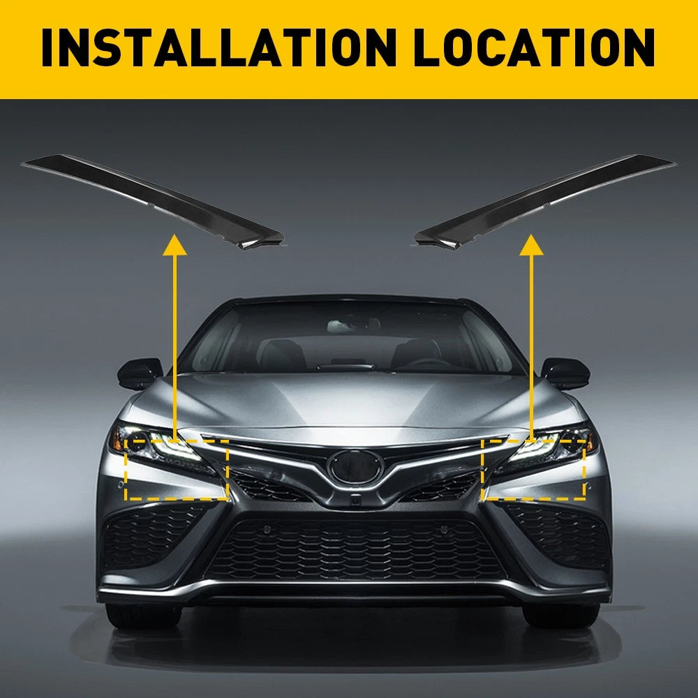 Black Headlight Trim Molding for Toyota Camry (2018–2021)