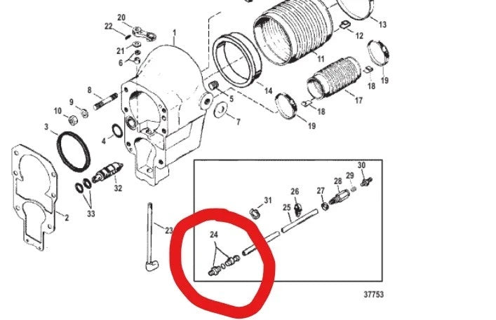 Speedo Speedometer Coupling Connector Kit for MerCruiser Alpha Gen 2 (815956A1)