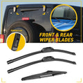 Set of 3 Front & Rear Wiper Arm & Blade for Jeep Wrangler (2000–2022) 4L0955407 B