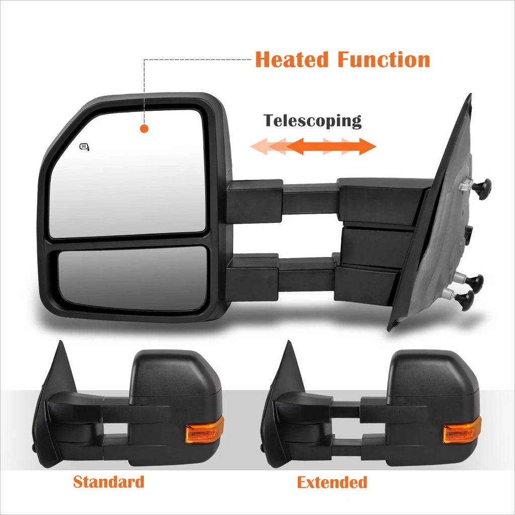 Power Heated Towing Mirror for Ford F150 (2004–2014) w/LED Signal, Puddle Lamp