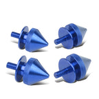 Set of 4 Aluminum Blue Spiky Bumper Quick Release Fasteners