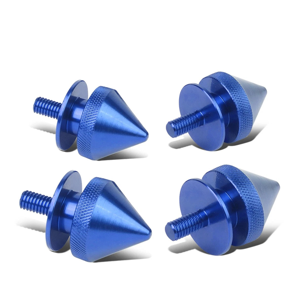 Set of 4 Aluminum Blue Spiky Bumper Quick Release Fasteners