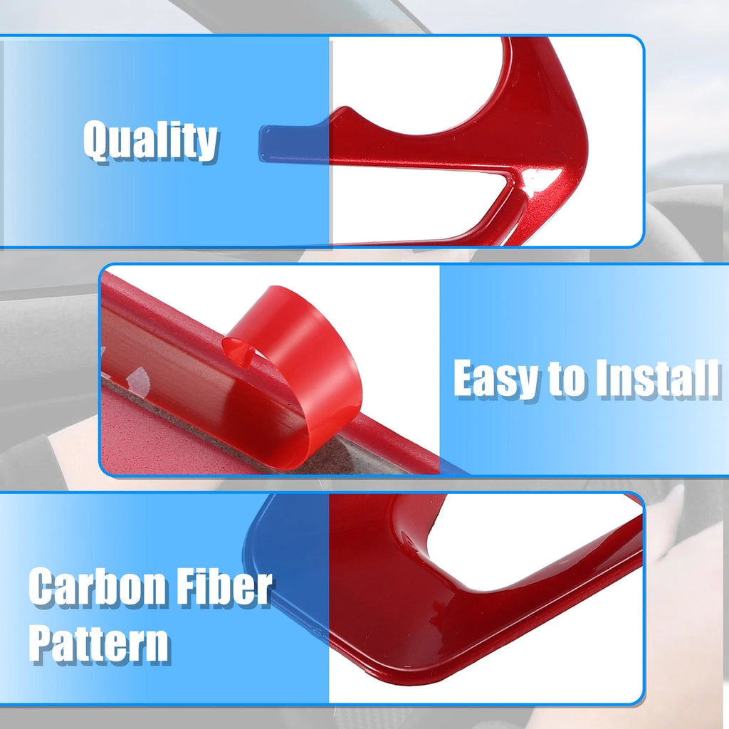 3 Pcs Red Steering Wheel Cover Trim for Toyota Corolla (2020–2022)