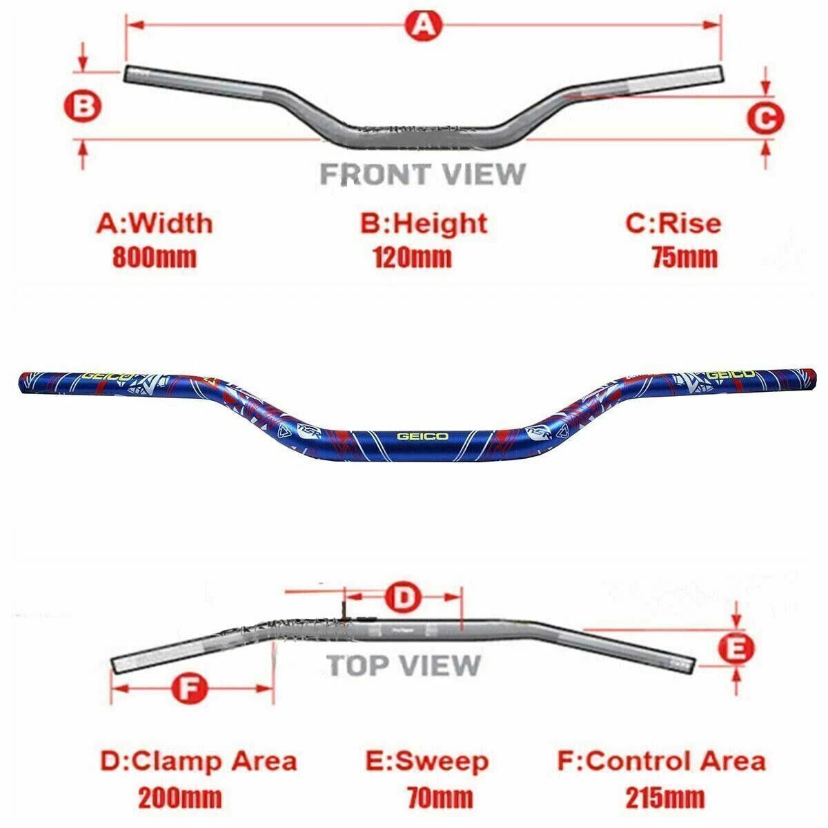 28mm Alloy Handlebar Fat Bar for Honda CR125R CR250R CR500R (1990–2007)