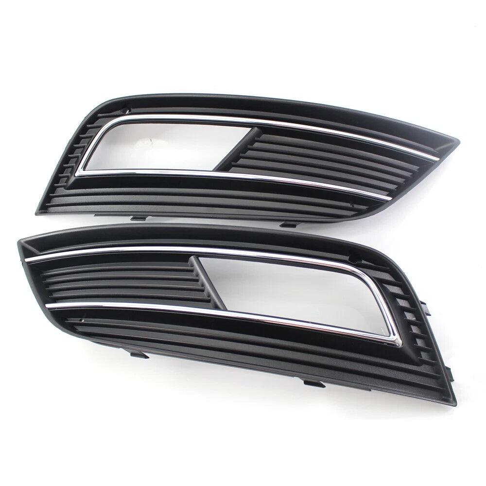 2Pcs Front Bumper Fog Light Grille Bezel Cover for Audi A4 B8 (2012–2015)