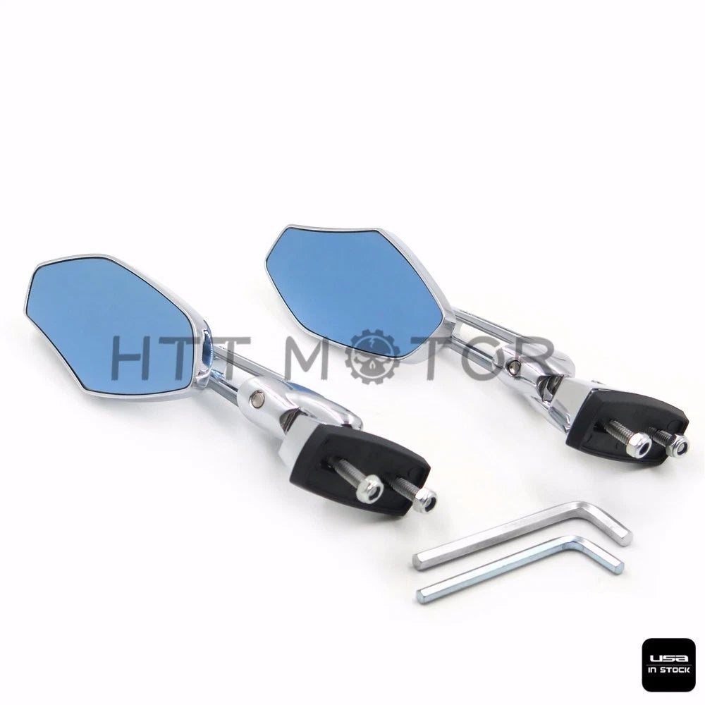 Chrome 6mm CNC Aluminum Rearview Side Mirrors for Yamaha XVS1100 (2000–2009)