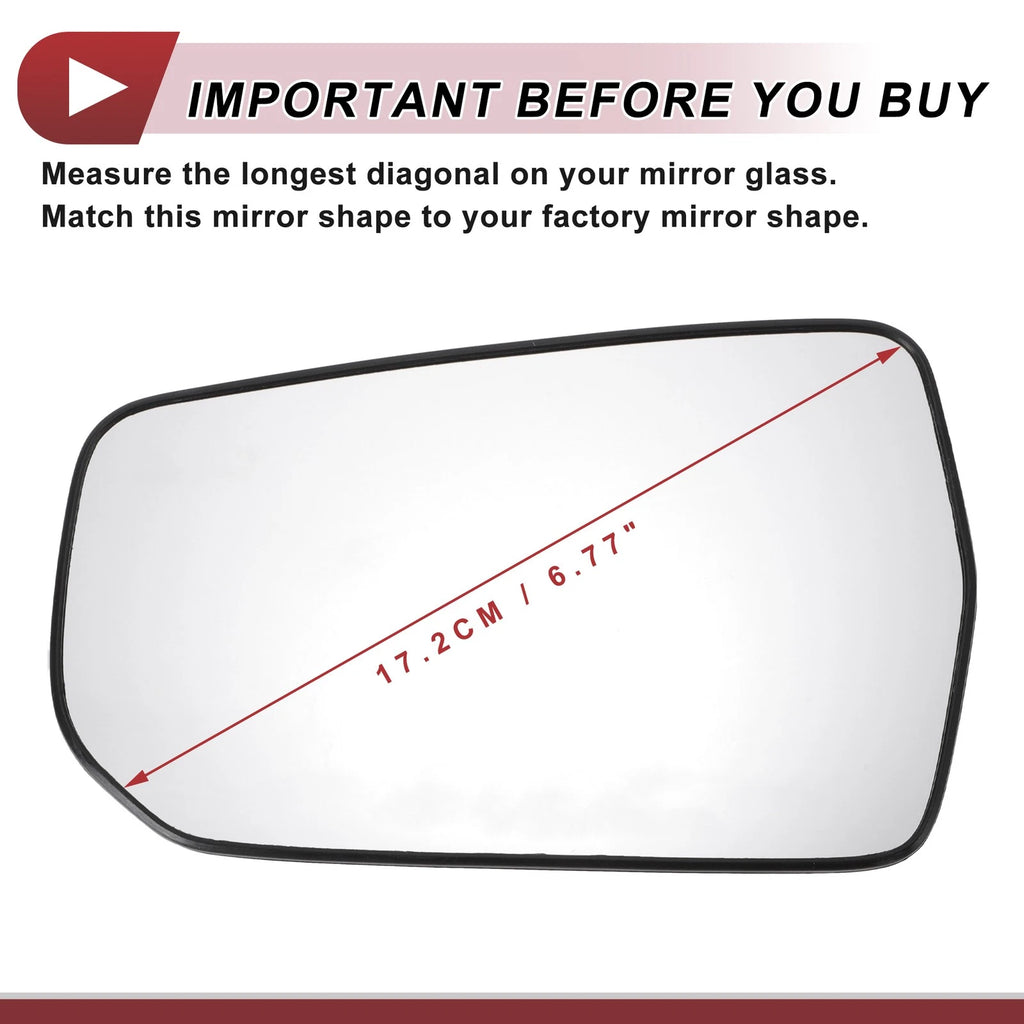Heated Left Driver Side Mirror Glass for Chevrolet Malibu (2016–2021)