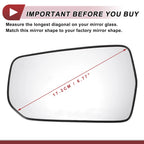 Heated Left Driver Side Mirror Glass for Chevrolet Malibu (2016–2021)