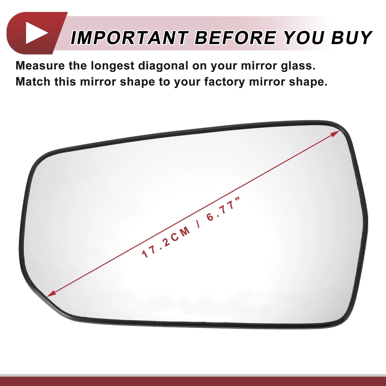 Heated Left Driver Side Mirror Glass for Chevrolet Malibu (2016–2021)