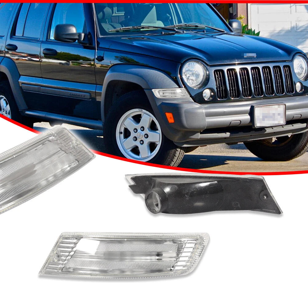 Clear Silver Corner Parking Signal Lights for Jeep Liberty (2005–2007)