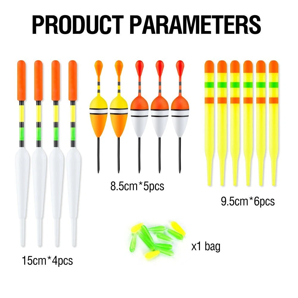 15 Piece Fishing Float Set for Fishing Gear