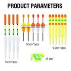 15 Piece Fishing Float Set for Fishing Gear