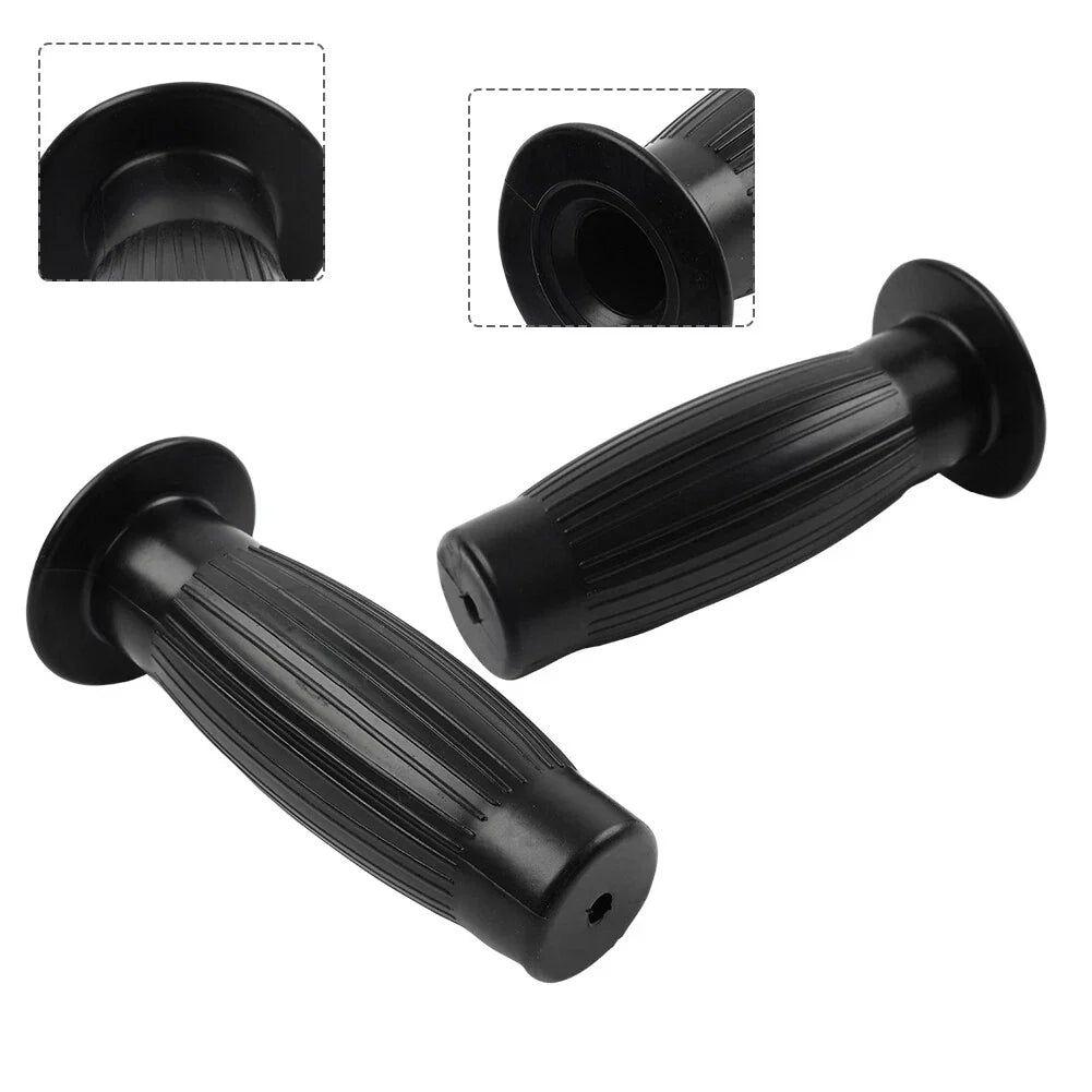 Universal 7/8" 1" Easy-Hold Hand Grips for Vintage Motorcycle Handlebars Black
