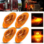 4X Amber LED Side Marker Turn Signal Lights for Freightliner Cascadia (2010–2023)
