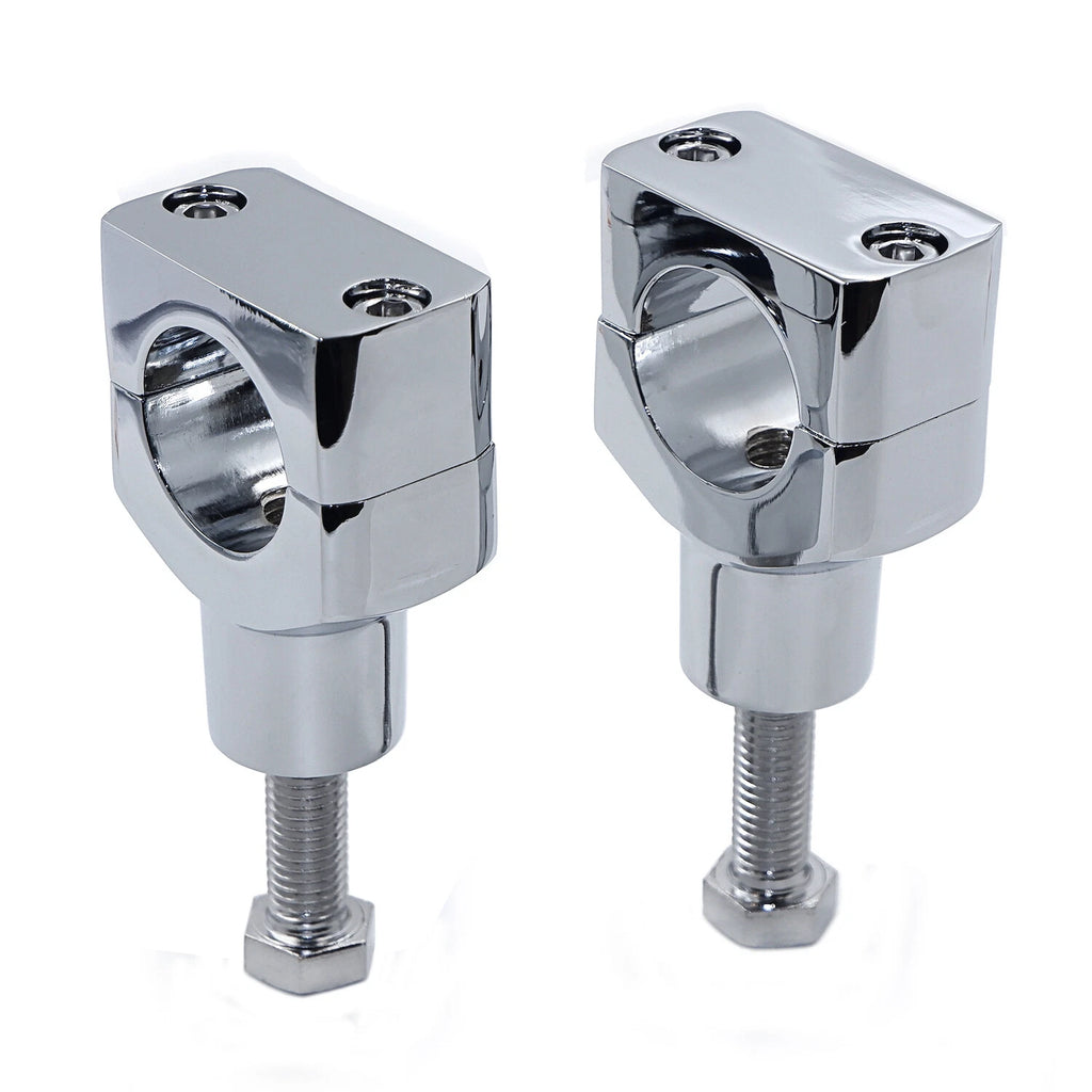 CNC Chrome Handlebar Riser Clamp for Harley Cruisers (1.25", 31.25mm)