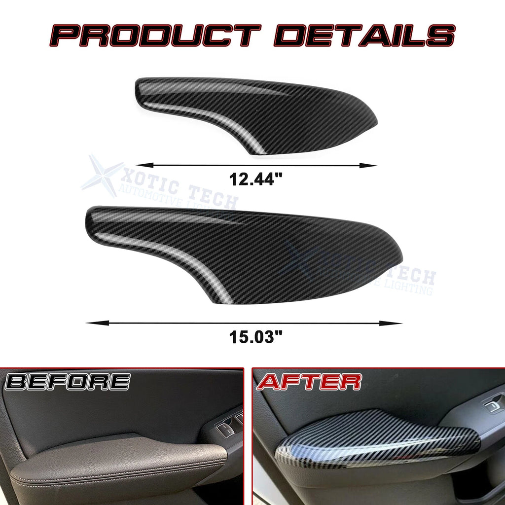 Carbon Fiber Texture Interior Door Armrest Panel Trim for Honda Civic (2022-2025)