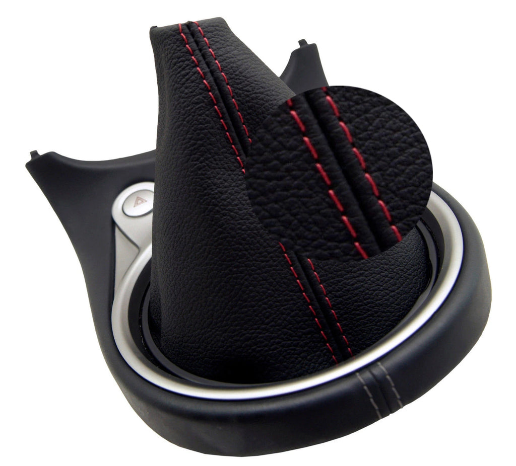 Leather Shift Boot Cover for Nissan 370Z (2008–2019) Red Stitch