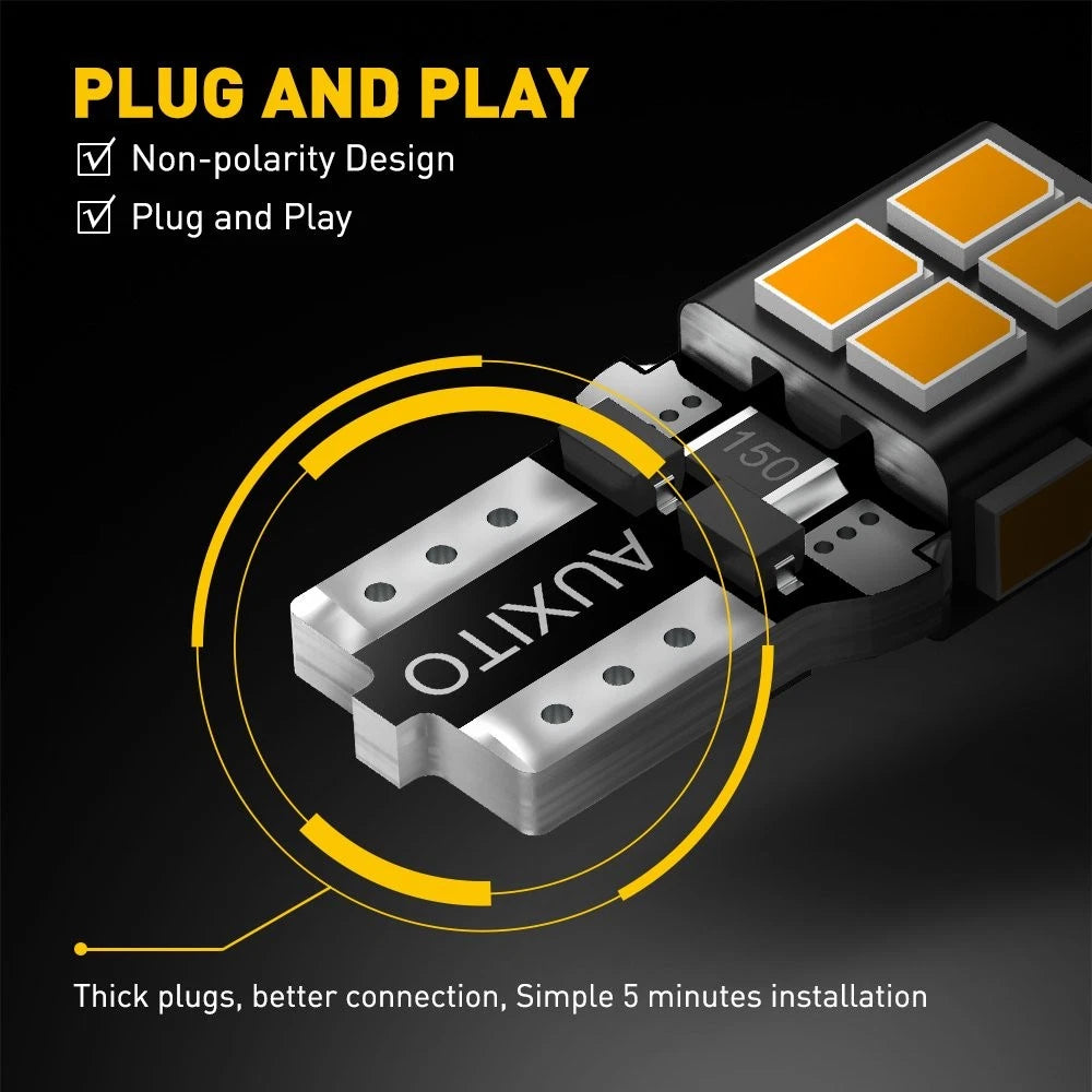 Amber Yellow LED Bulb for Side Marker Light (T10 W5W 168 194)