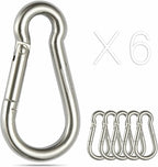 2X Spring Snap Hook Carabiner Clips for Automotive Use (304 Stainless Steel)