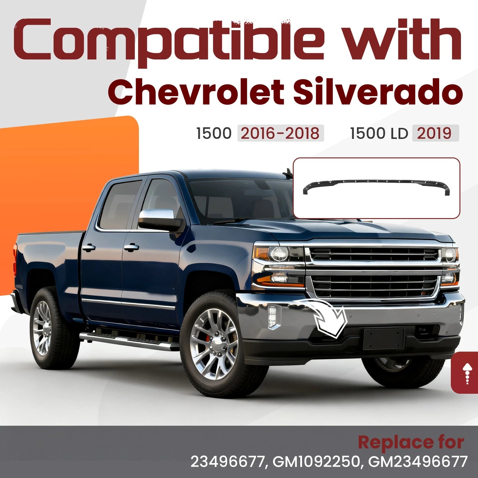 Front Bumper Valance for Chevrolet Silverado 1500 LD (2016–2018)