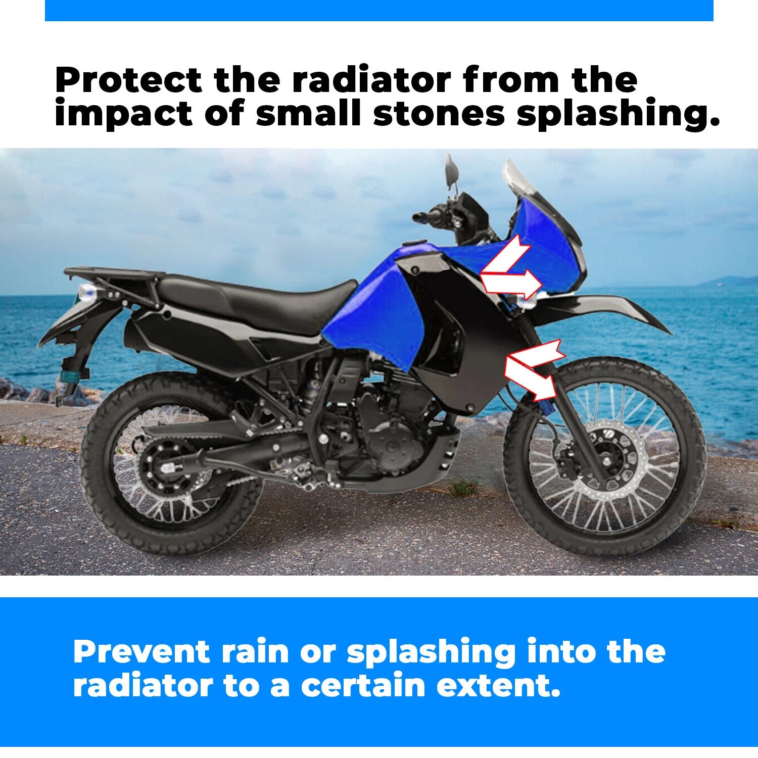Right Side Radiator Shroud for Kawasaki KLR650 (2008–2018) Black Painted