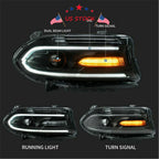 Set of 2 LED Dual Beam Projector Headlights for Dodge Charger (2015–2020)