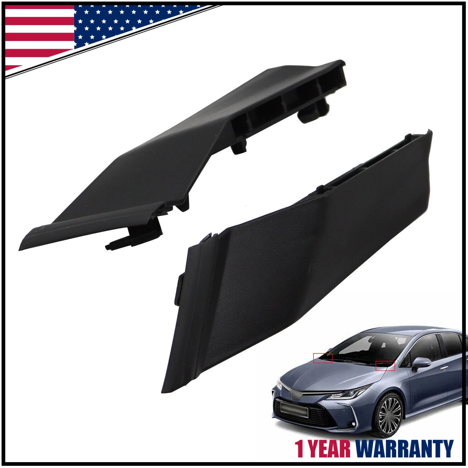 Front Windshield Wiper Side Cowl Cover Trim for Toyota Corolla (2014–2019)