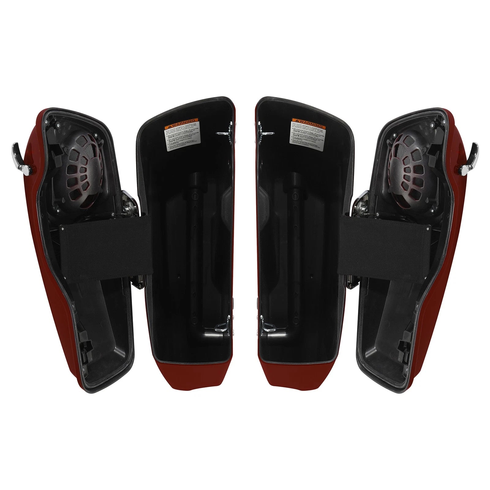 4" Stretched Hard Saddlebags for Harley Touring (2015–2025) Velocity Red Sunglo