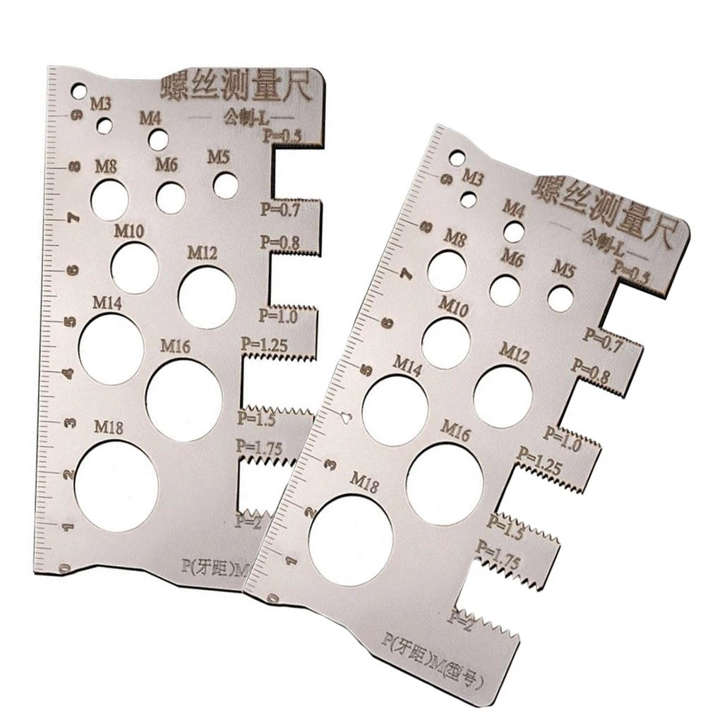 Screw Thread Pitch Gauge Tool 100mm Stainless Steel for Accurate Reading
