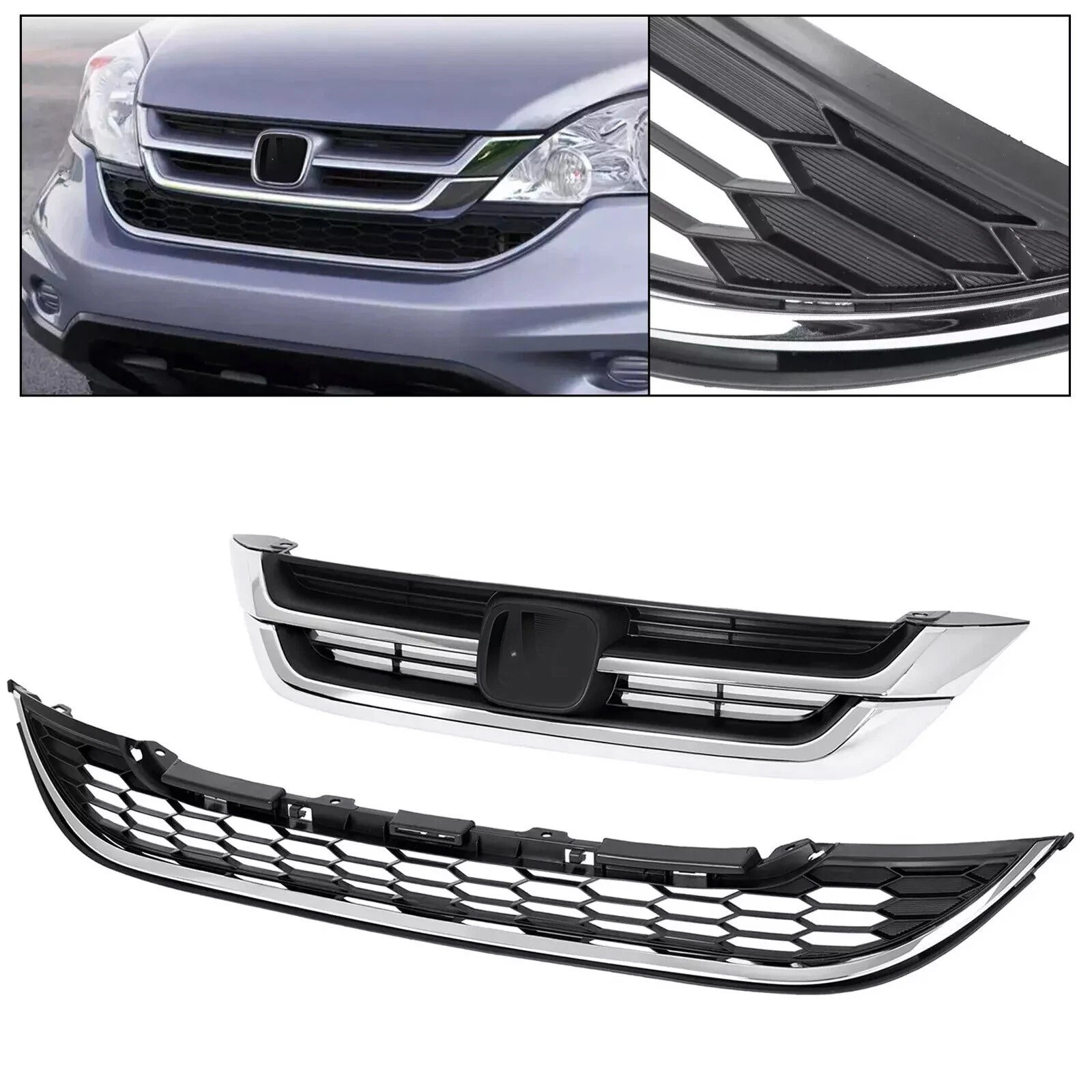 Chrome Upper Grille Mesh for Honda CR-V (2010–2011)