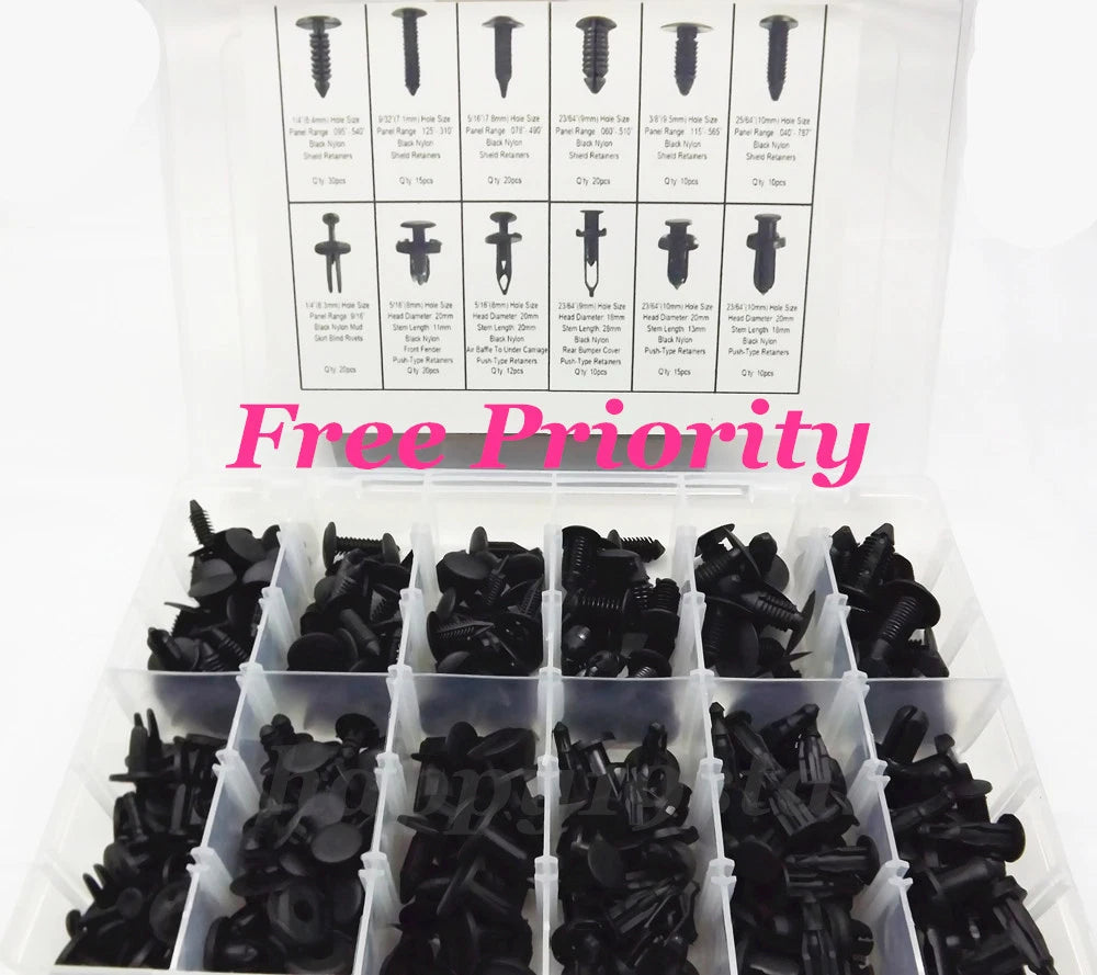 Set of 192 Clips Automotive Retainer Assortment for Toyota Honda GM Ford