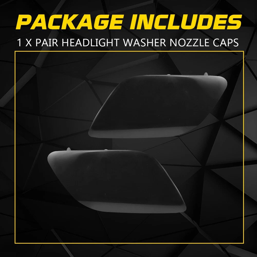 Set of 2 Black Front Bumper Headlight Washer Caps for Audi Q7 (2010–2015)