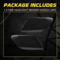 Set of 2 Black Front Bumper Headlight Washer Caps for Audi Q7 (2010–2015)
