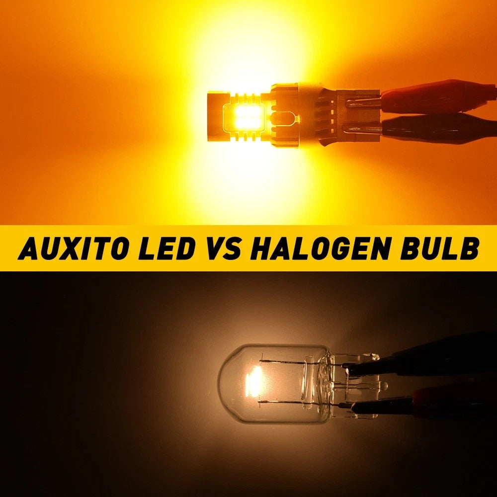 2X Amber LED Turn Signal Bulbs for AUXITO 7440 (Decoding)