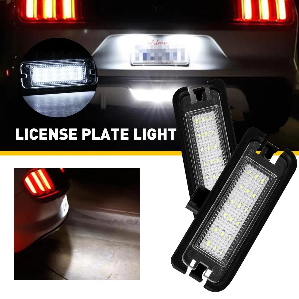 White LED License Plate Assembly Lamp for Ford Mustang (2015–2021)
