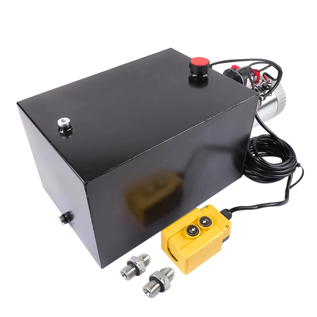 Hydraulic Power Unit for Dump Trailers (12V, 20 Quart Steel Reservoir)