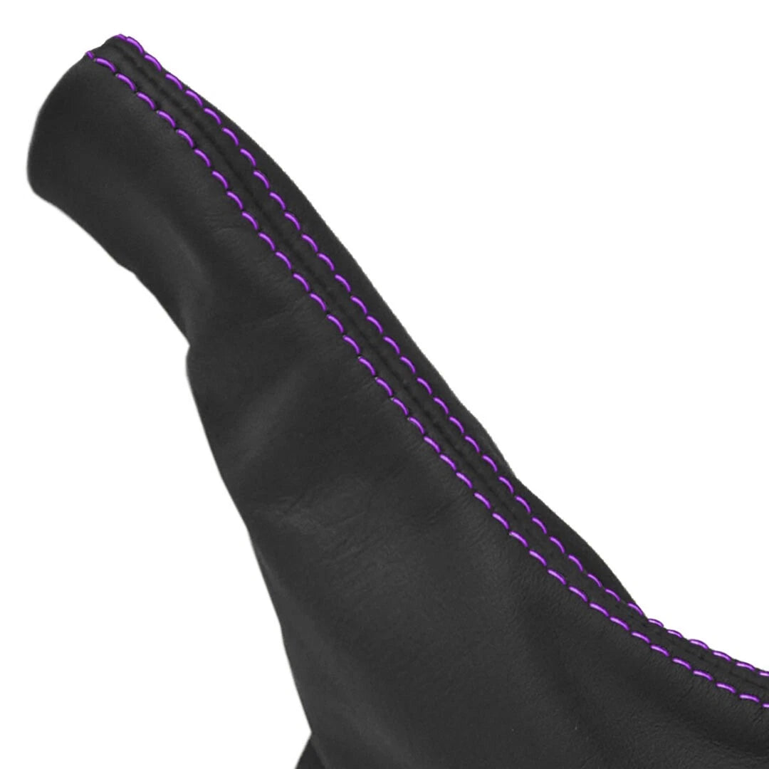 E Brake Boot for Ford Mustang (2015–2020) Black with Purple Stitch